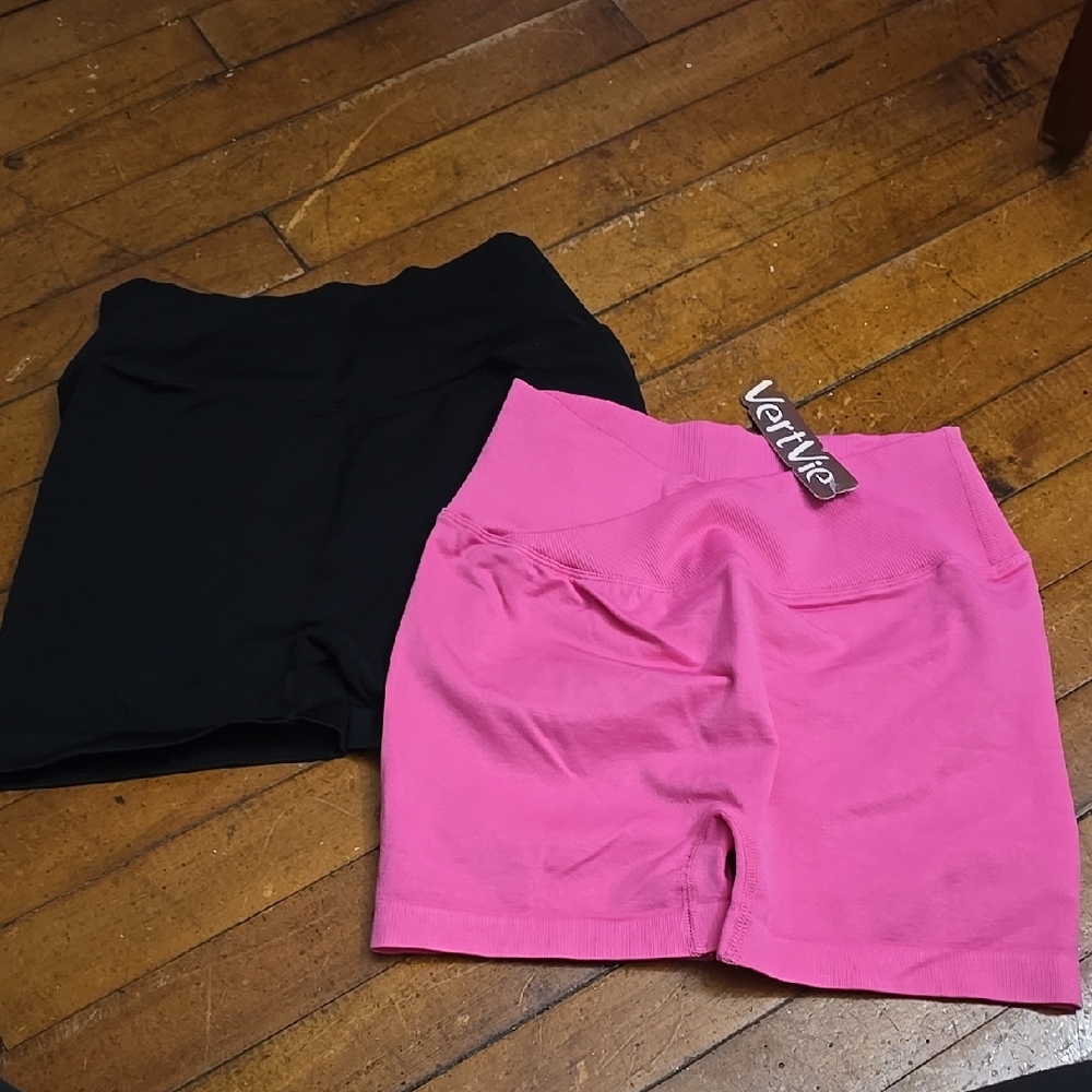Women's Black and Pink Shorts